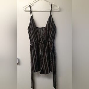 Black/red/white striped shortie romper - Zaful brand size 8